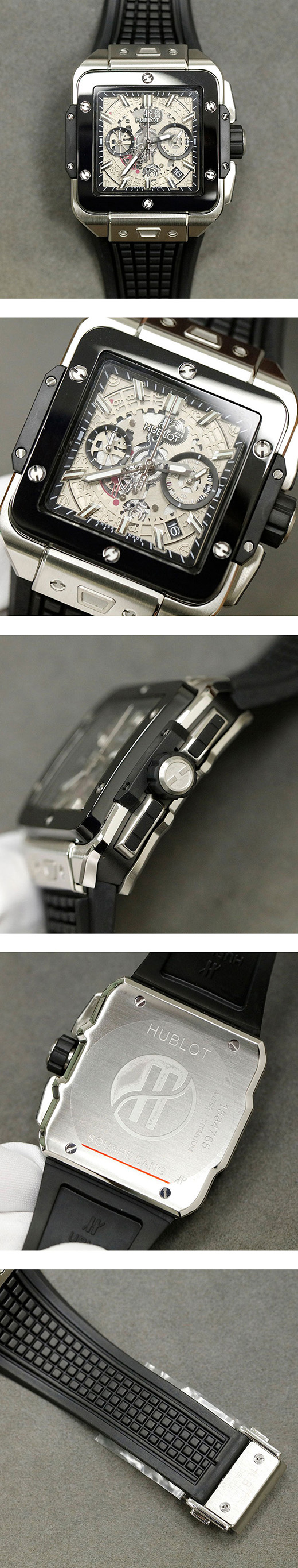 【42mm、厳選された素材】ウブロコピー高級時計 スクエアバン Square Bang Unico Titanium 